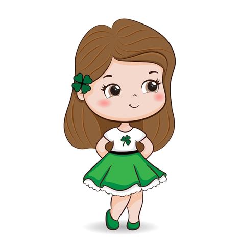 Niña bonita día de San Patricio Vector Premium