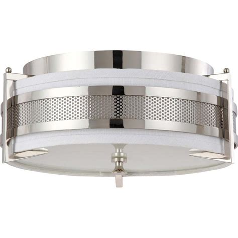 Glomar Gallia 3 Light Polished Nickel Flushmount HD 4446 The Home Depot