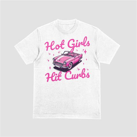 Hot Girls Hit Curbs PNG Retro Graphic Printable Funny T Shirt POD Design Trendy Clipart