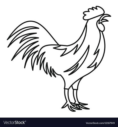 Gallic Rooster Icon Outline Style Royalty Free Vector Image