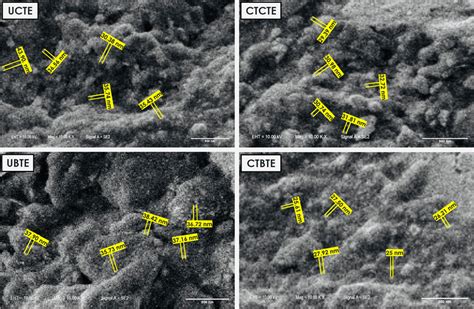 High Magnification FE SEM Images Of A UCTE B CTCTE C UTBE And D