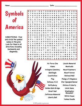 American Symbols Word Search Hot Sex Picture