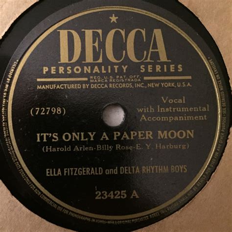 Ella Fitzgerald And Delta Rhythm Boys* - It's Only A Paper Moon / (I'm ...