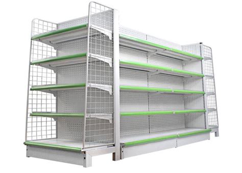 Metal Supermarket Gondola Shelving Heavy Duty Commercial Display Racks