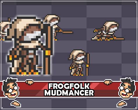 D Pixel Art Frogfolk Mudmancer Sprites By Elthen S Pixel Art Shop