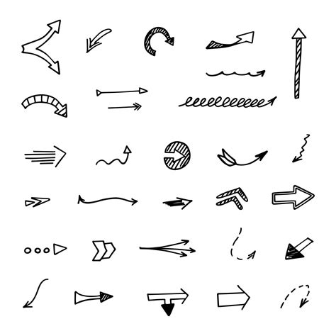 Vector Set Of Hand Drawn Arrows Elements For Presentation 10796653