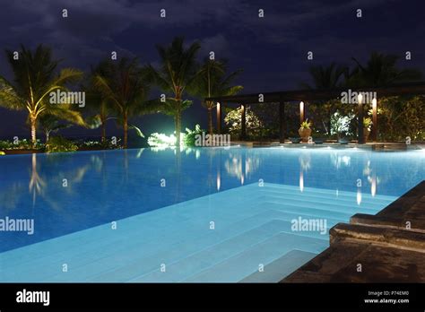 Swimming pool night view Stock Photo - Alamy