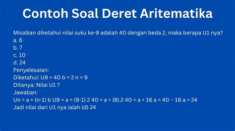 10 Contoh Soal Deret Aritmatika dan Kunci Jawabannya