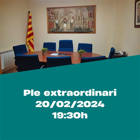 Convocatòria de ple extraordinari pel 20 de febrer de 2024 Junts