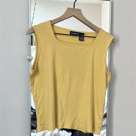 Liz Claiborne Women S Yellow Vest Depop