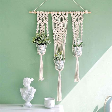 Makramee Garn Blumenampel Blumentopf Deko Wand Deko Boho Blumenhänger