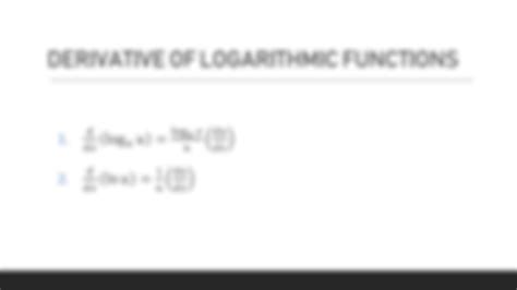 SOLUTION: derivative of logarithmic functions - Studypool