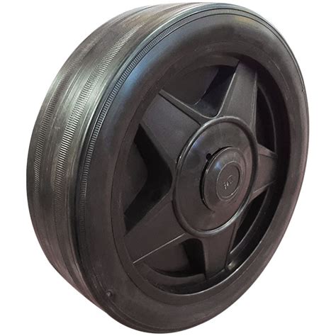 245mm Rubber Tyred Nylon Centred Wheel 20mm Axle Diameter Rn1024