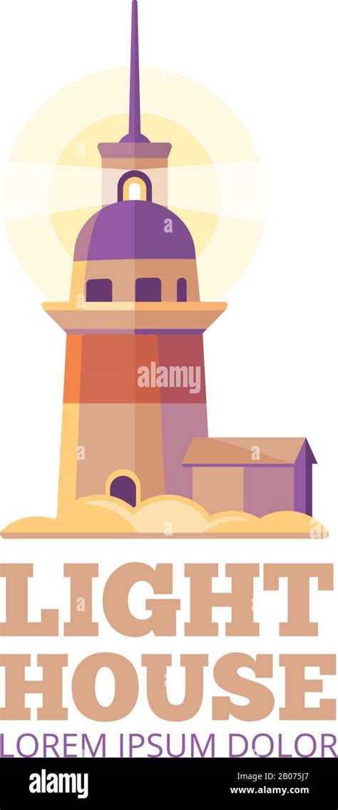 Marine Lighthouse Vector Safety Logo Template Beacon Emblem For Signal