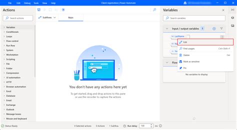 Administrar El Panel Variables Power Automate Microsoft Docs