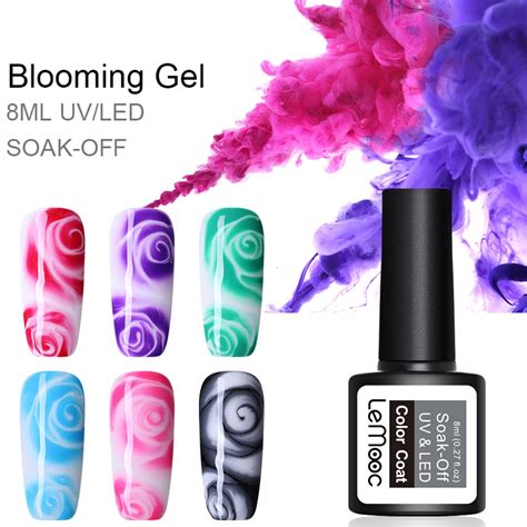 LEMOOC Blooming Gel Nail Polish 8ml White Clear Soak Off UV Gel Polish