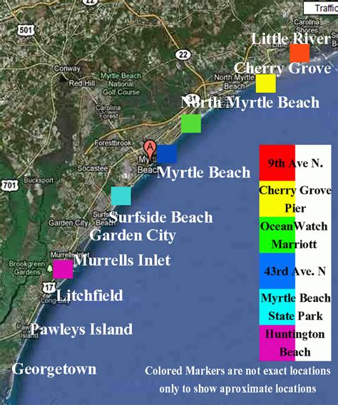 Map Of Myrtle Beach Beach Map