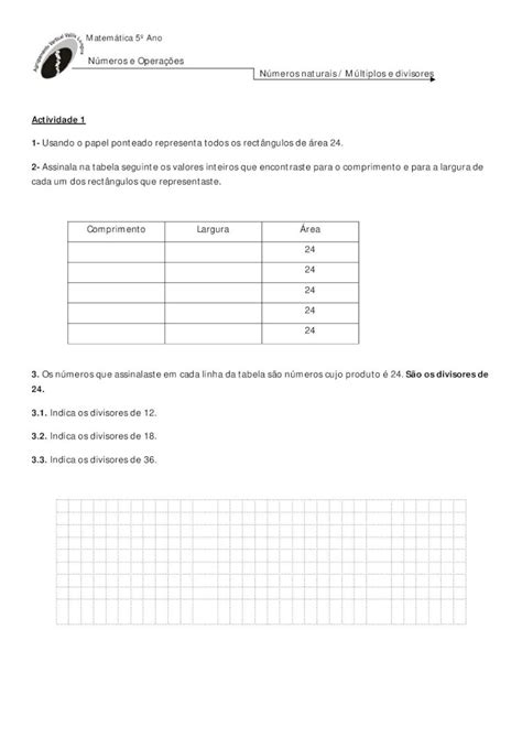 PDF Múltiplos e divisores3 avvl pt PDF fileMatemática 5º Ano