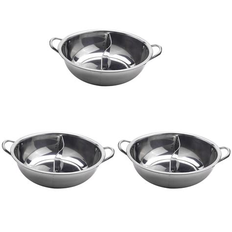 Pcs Cm Hot Pot Twin Divided Stainless Steel Cookware Ruled Compatible Soup Stock Pots Home