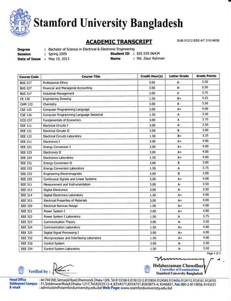 Bsc Academic Transcript 01 Pdf