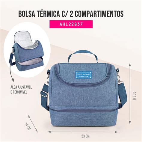 Bolsa Térmica Dupla Joy Azul Refeições Deliciosas e Estilo em Sintonia