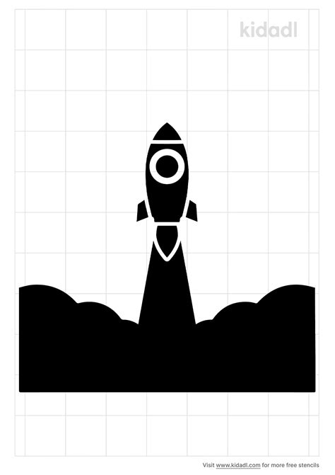 Free Rocket Launching Stencil | Stencil Printables | Kidadl