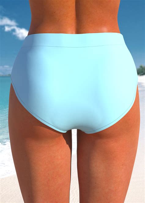 Mid Waisted Light Blue Bikini Bottom Modlily USD 12 98