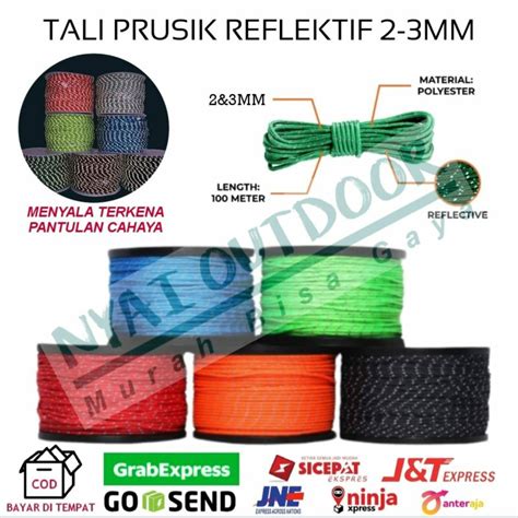 Jual Tali Perusik Paracord Reflektif Mm Tali Menyala Flysheet Tenda