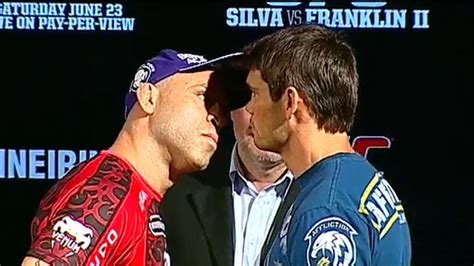 Wanderlei Silva vs Rich Franklin staredown pic from UFC 147 press ...