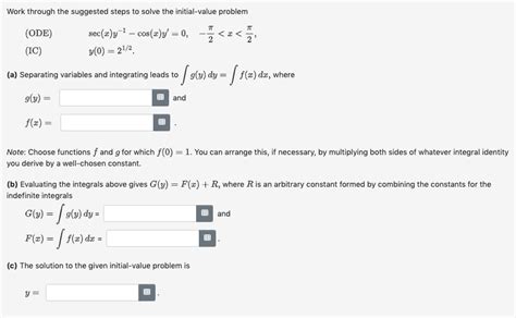 Solved Work Through The Suggested Steps To Solve The Chegg