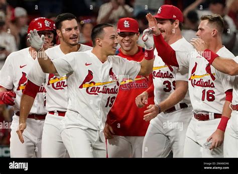 st louis cardinals tommy edman   congratulated  teammates