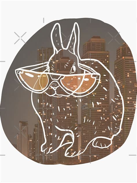 Rabbit Doodle Sticker For Sale By Seatrah Redbubble