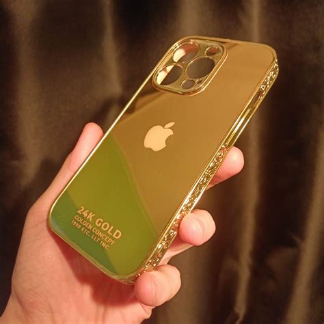 Customizable Apple Logo Gold Design Iphone Case All Iphone Models Gold Embroidered Iphone