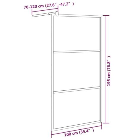 Pregrada za tuš 100 x 195 cm staklo ESG s uzorkom kamena crna NOVO