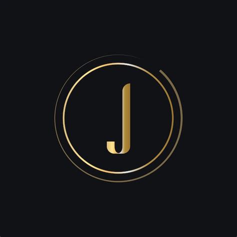 Logo initial de lettre J avec concept de luxe couleur or Création de