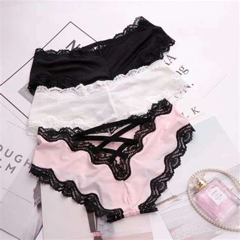 SP CITY Bandage Deign Hollow Out Silk Sexy Panties Sex Women Lace