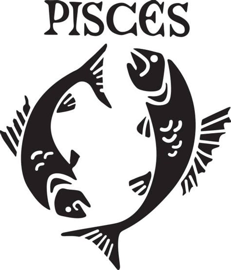 Black And White Fish Zodiac Sign Pisces Stock Photos Pictures