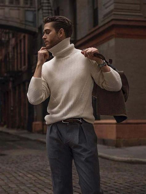 Inspiração Gola Alta Turtleneck Moda Para Homens Moda para