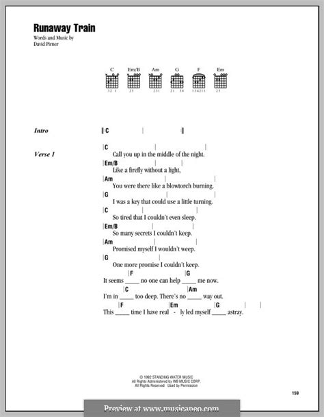 Runaway Train Soul Asylum By D Pirner Sheet Music On Musicaneo