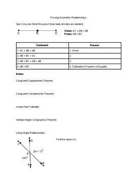 Proving Statements About Segments Angles And Geometric Relationships