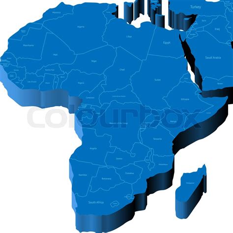 3d map of Africa | Stock vector | Colourbox