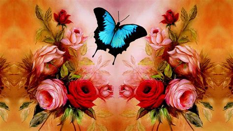 Roses and Butterflies Wallpapers on WallpaperDog