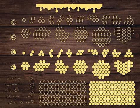 Bee Svg Bundle Honeycomb Svg Cute Bumble Bee Honeycomb Pattern Etsy