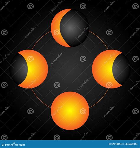 Moon Phases Stock Illustration Illustration Of Object 57314094