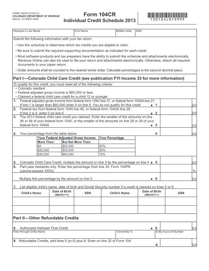 11 Colorado Forms 104cr Free To Edit Download And Print Cocodoc