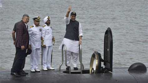 Rajnath Singh Commissions Ins Khanderi Attack Submarine Into Navy Latest News India