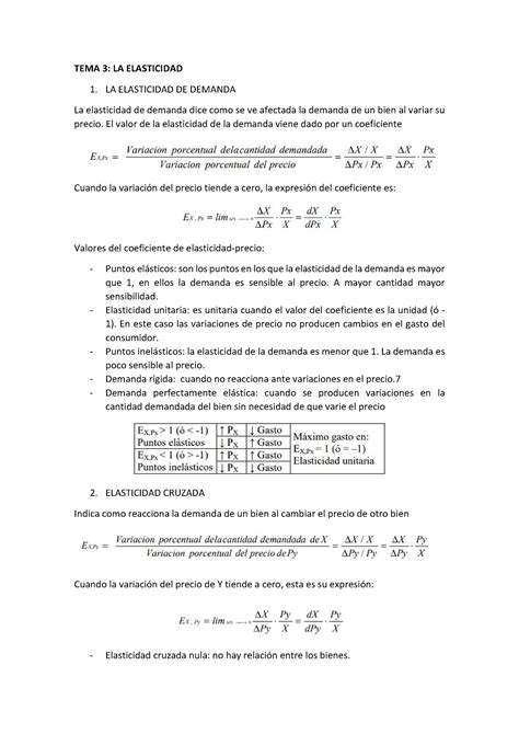 Tema Apuntes Tema Tema La Elasticidad La Elasticidad De