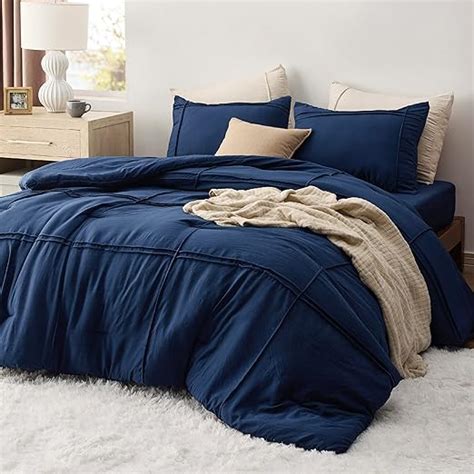 Amazon Bedsure King Comforter Set With Sheet 4 Pieces Soft Navy