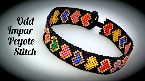 Lovely Hearts Bracelet Colored Hearts Bracelet Odd Count Peyote Stitch