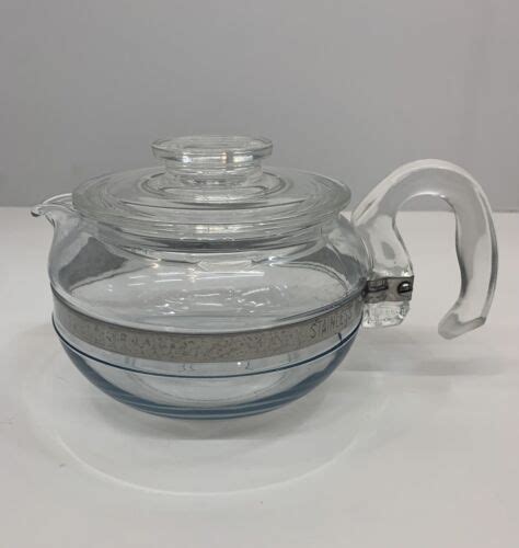 Vintage Pyrex Flameware B Cup Glass Coffee Tea Pot With Lid Ebay